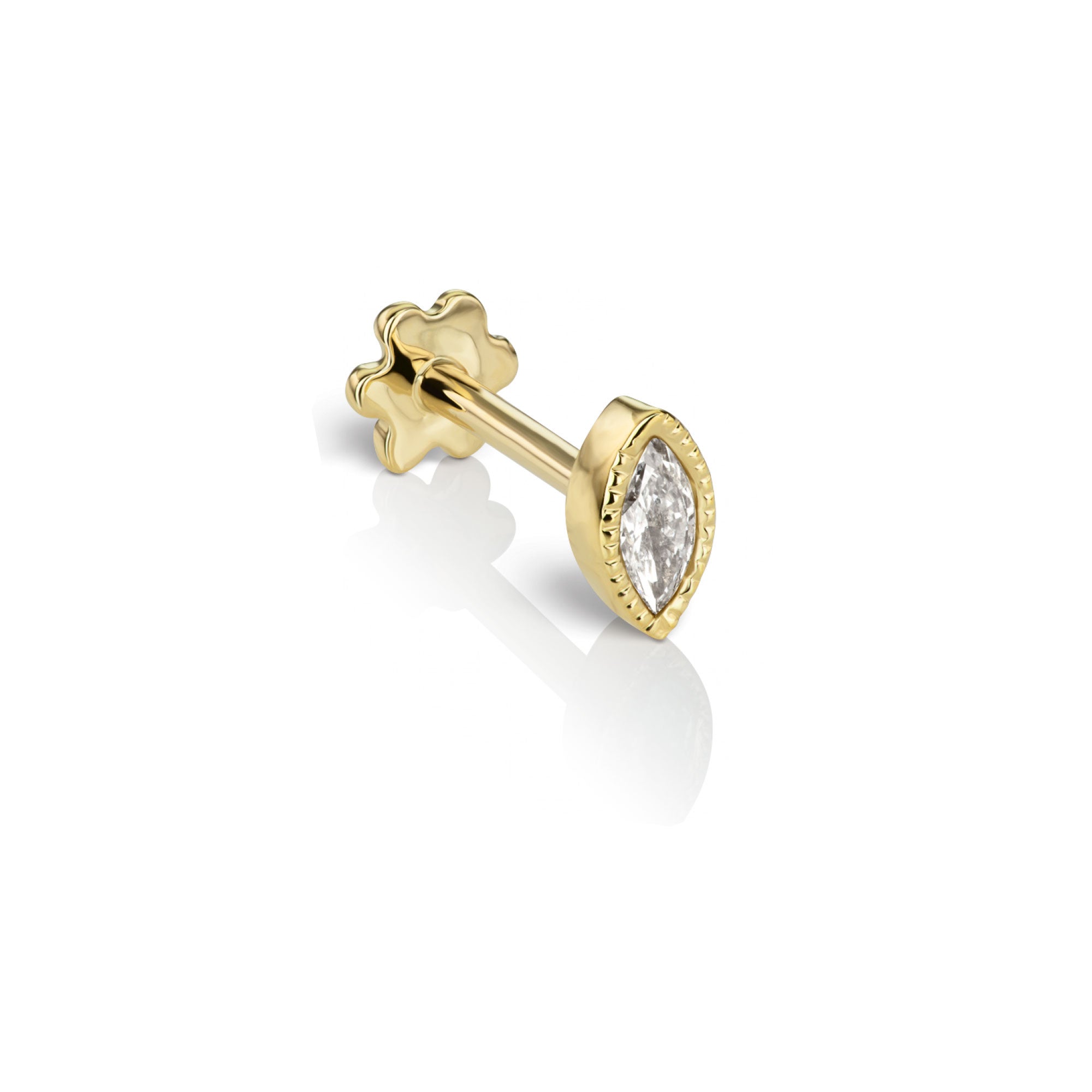 Yellow Gold Marquise Earring