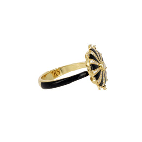 Black Enamel Mila Sun Ring