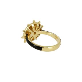 Black Enamel Mila Sun Ring