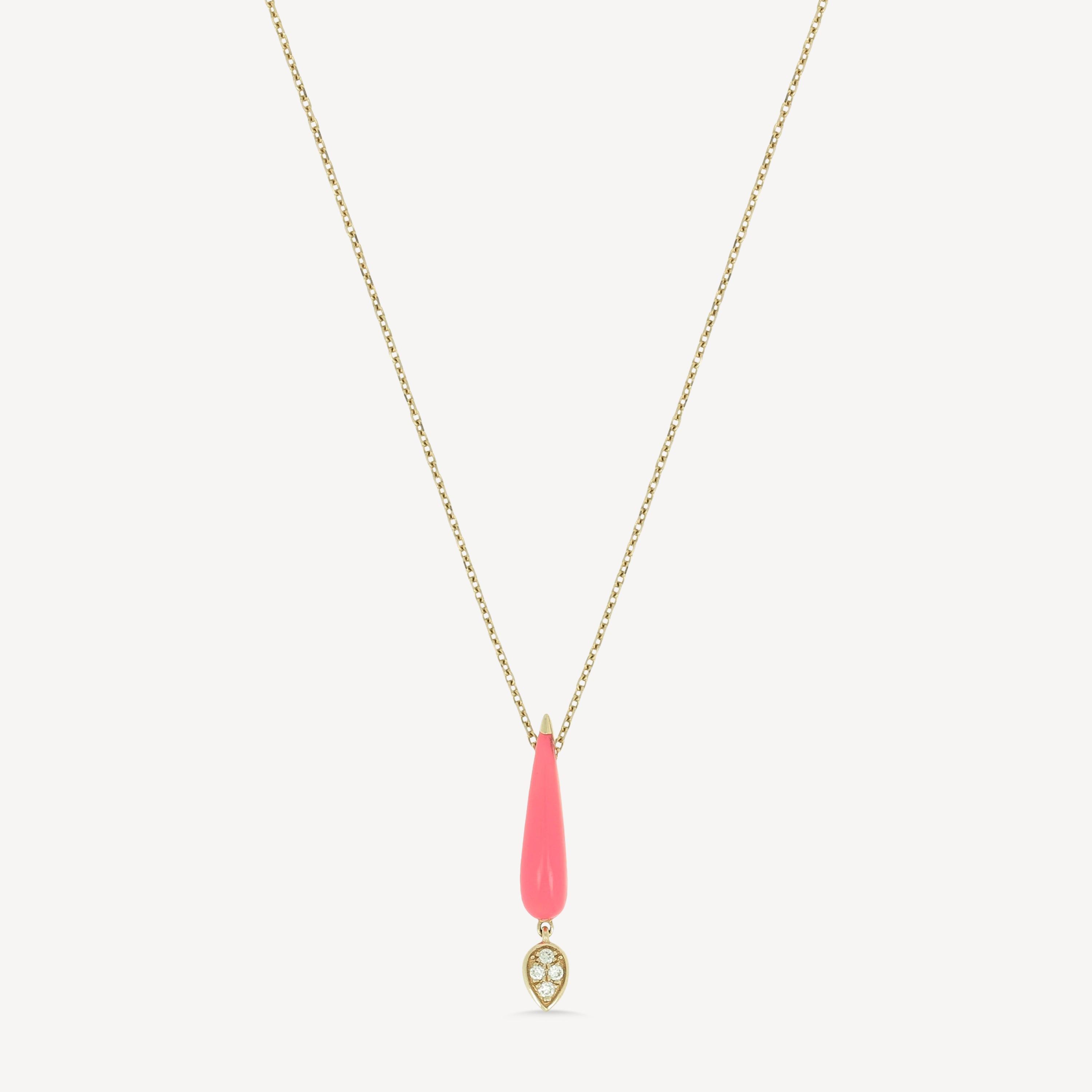 Neon Pink Mini Drop Necklace