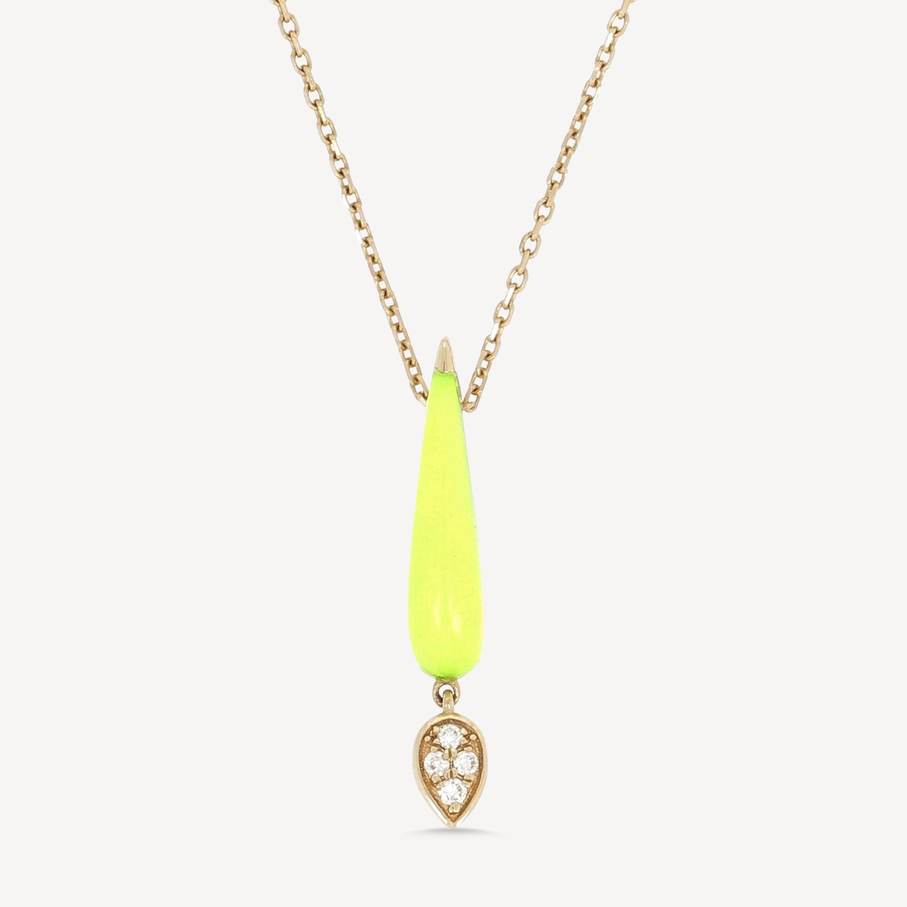 Neon Yellow Mini Drop Necklace