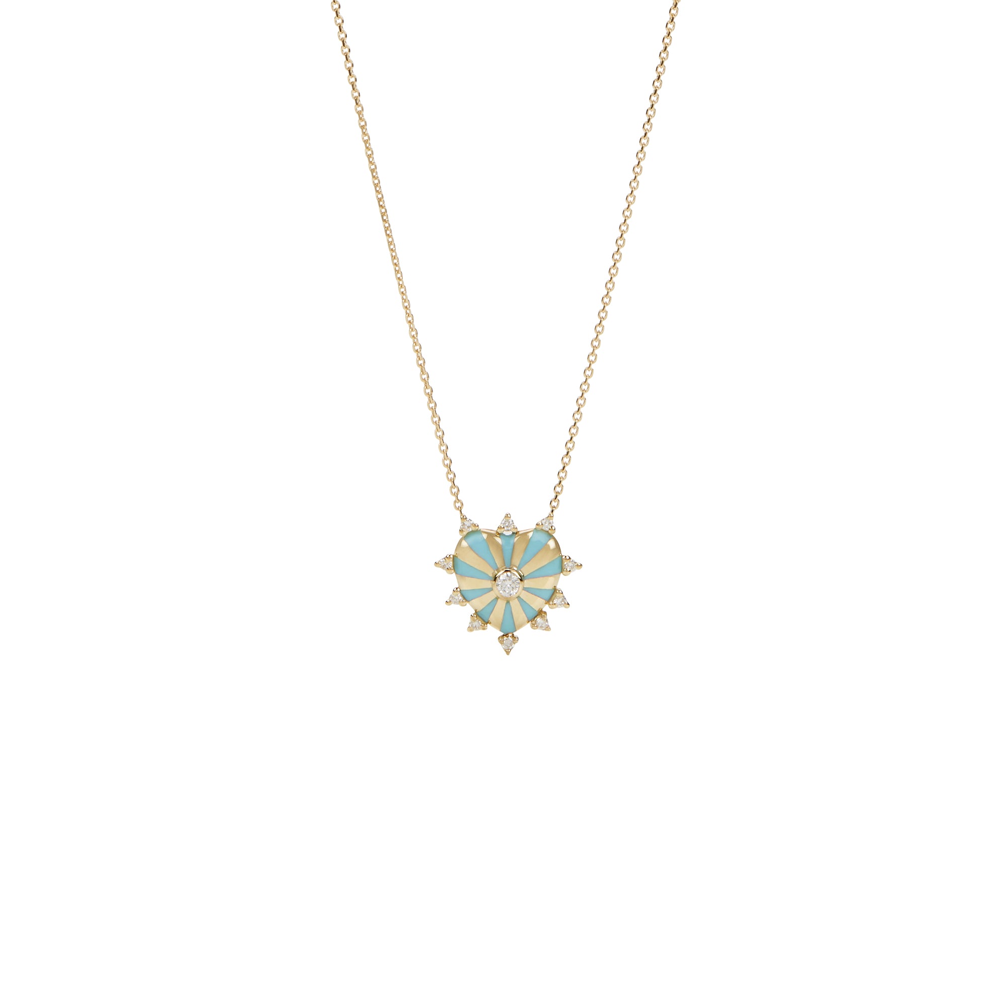 Mini Mila Heart Turquoise Enamel Necklace