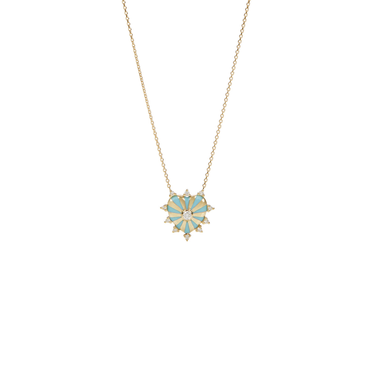 Collier Mini Mila Coeur Email Turquoise