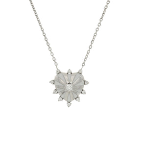 Collier Mini Mila Coeur Email Blanc Or Blanc