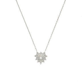 Collier Mini Mila Coeur Email Blanc Or Blanc