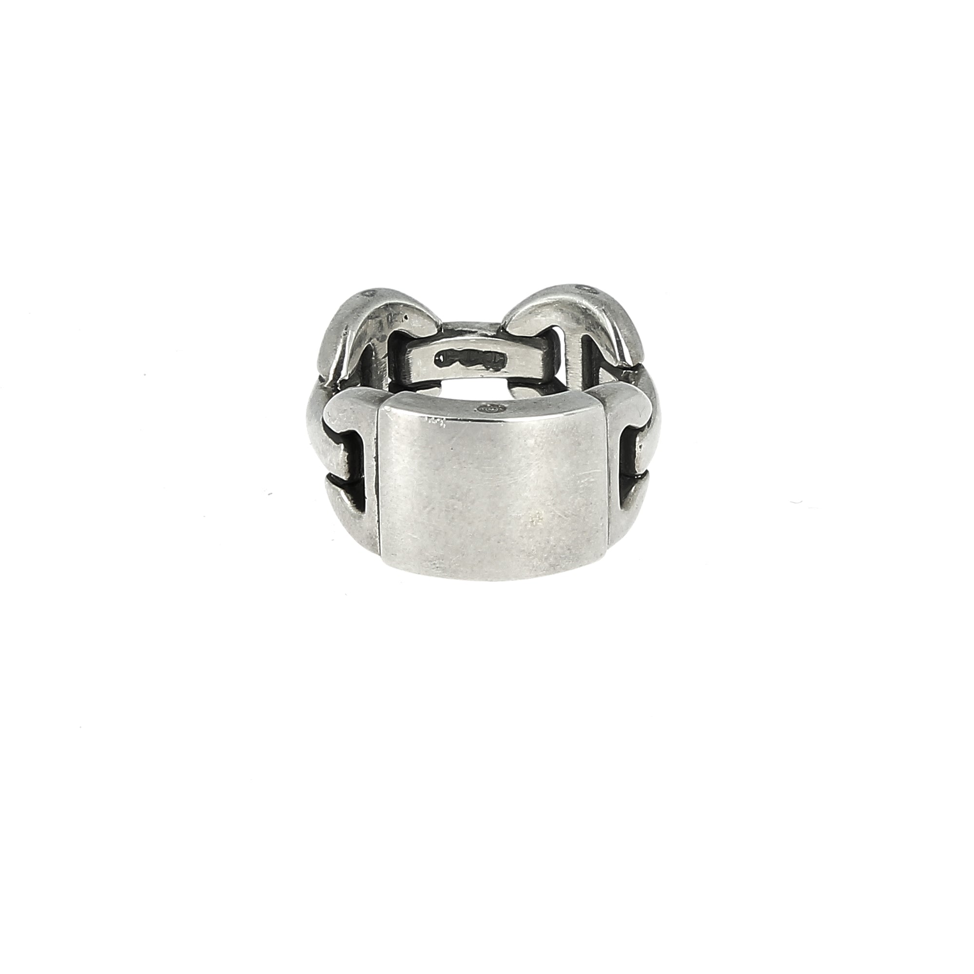 Monogramm-Quad-Link-Ring Silber