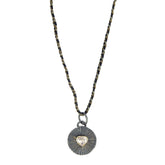 Morganite and Rose Cut Diamond Necklace