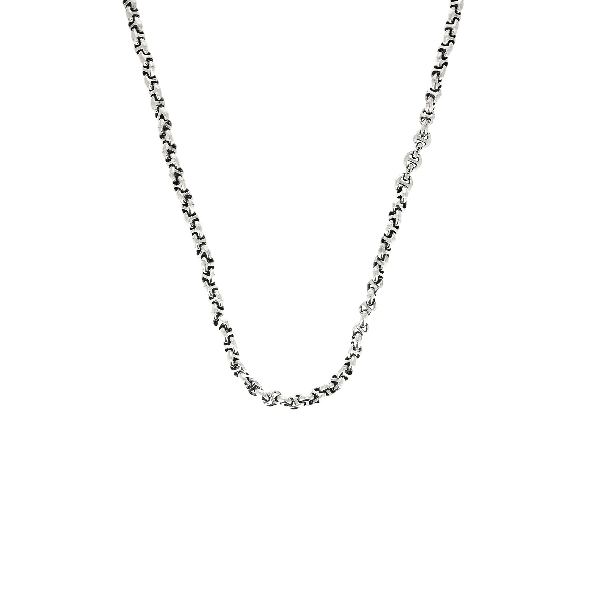 10-mm-Halskette mit offenen Gliedern und Diamanten