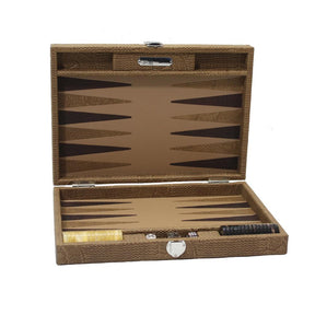 Backgammon Cuir Maille Beige - Hector Saxe - Backgammon - Mad Lords