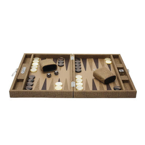 Backgammon Cuir Maille Beige - Hector Saxe - Backgammon - Mad Lords