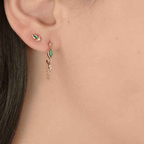 Boucle D’Oreille Emerald Hoop Diamond Eye - Céline D'Aoust - Boucles d’oreille pour femme - Mad Lords