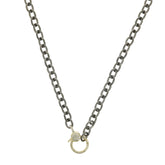 Oval Chain Necklace with Yellow Gold Clasp