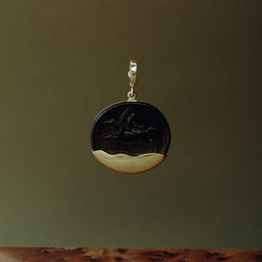 Pegasus Venetian Black Glass Charm
