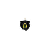 Pendentif Palme Onyx et Péridot