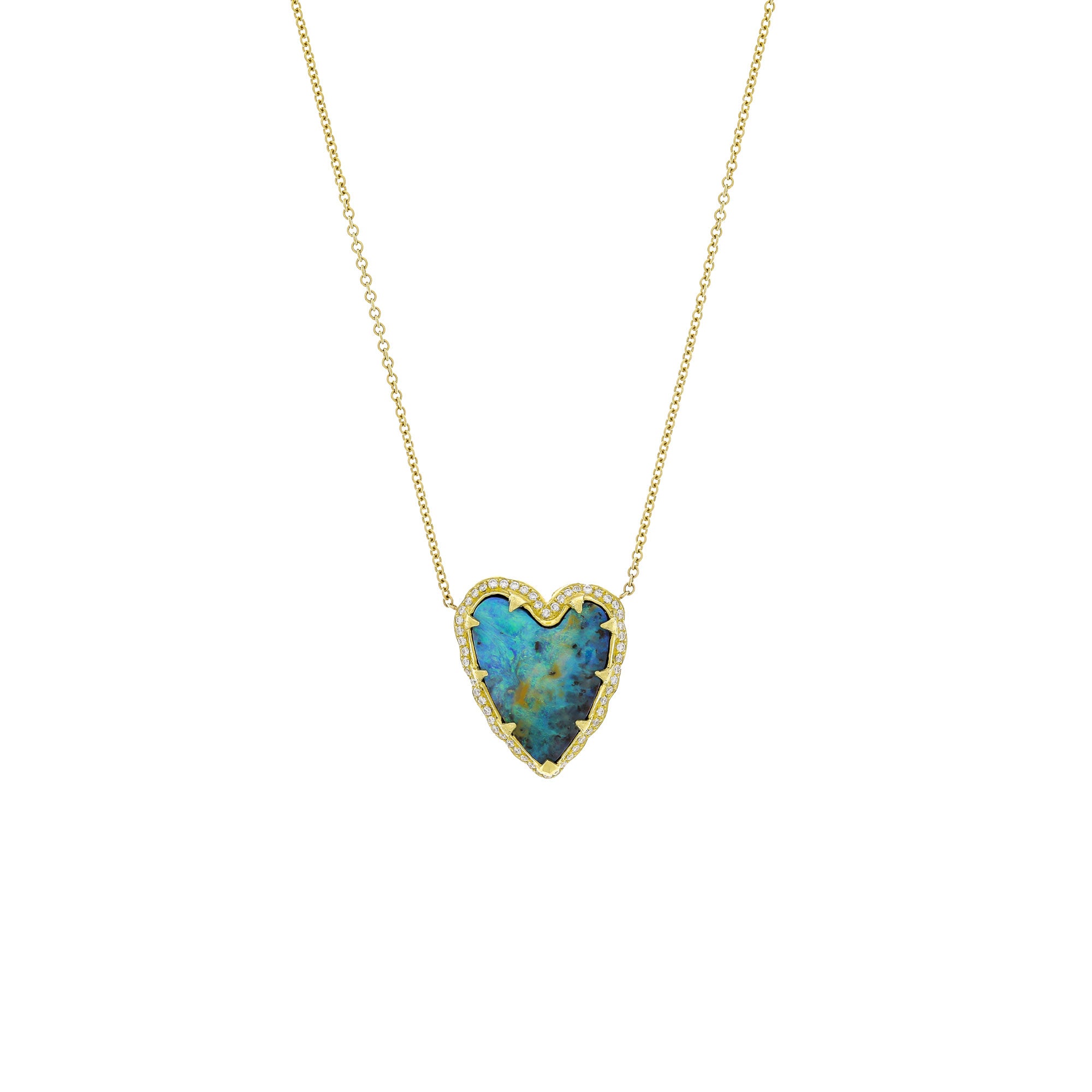 Hochwertige Opal-Herz-Halskette