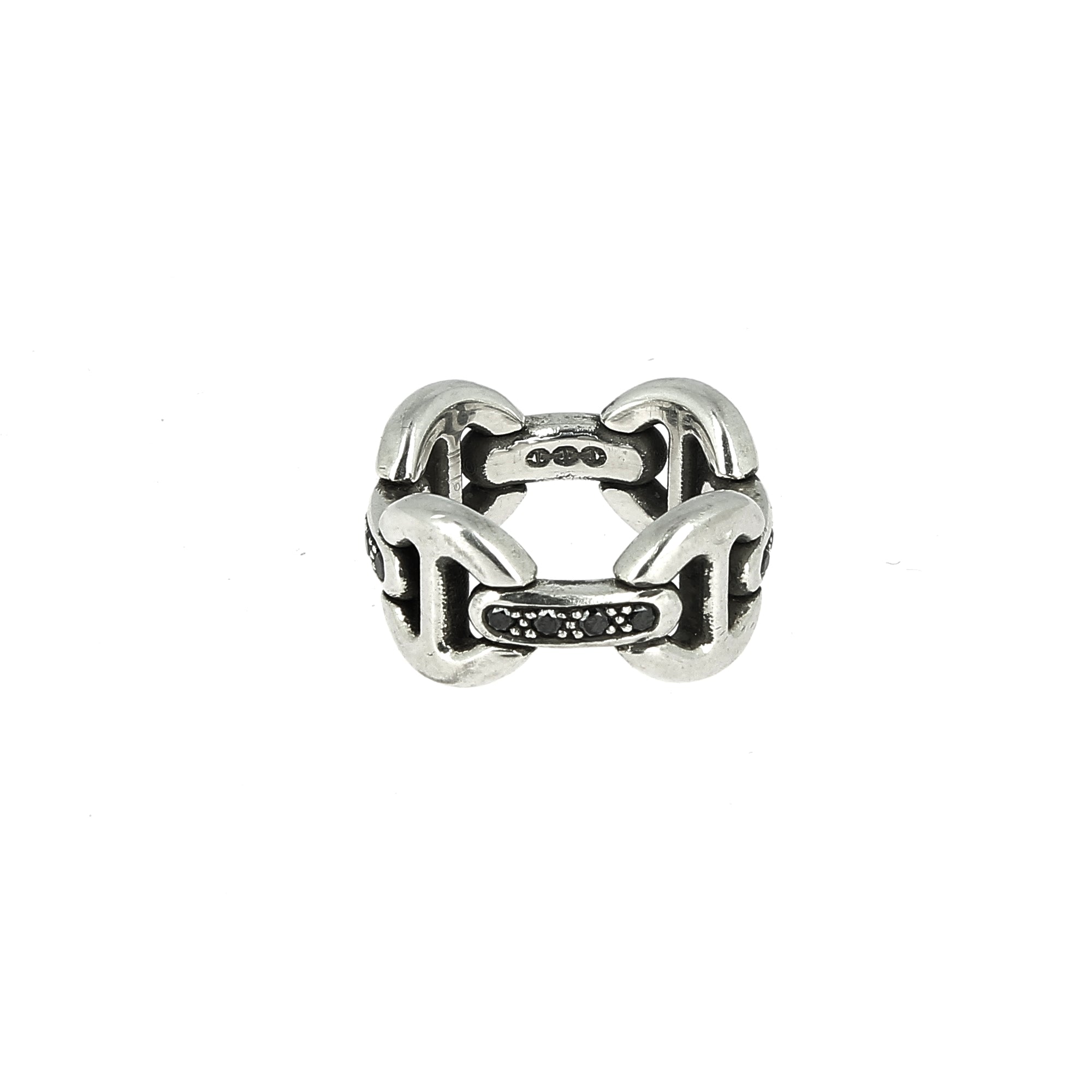Quad-Link-Ring mit schwarzem Diamant
