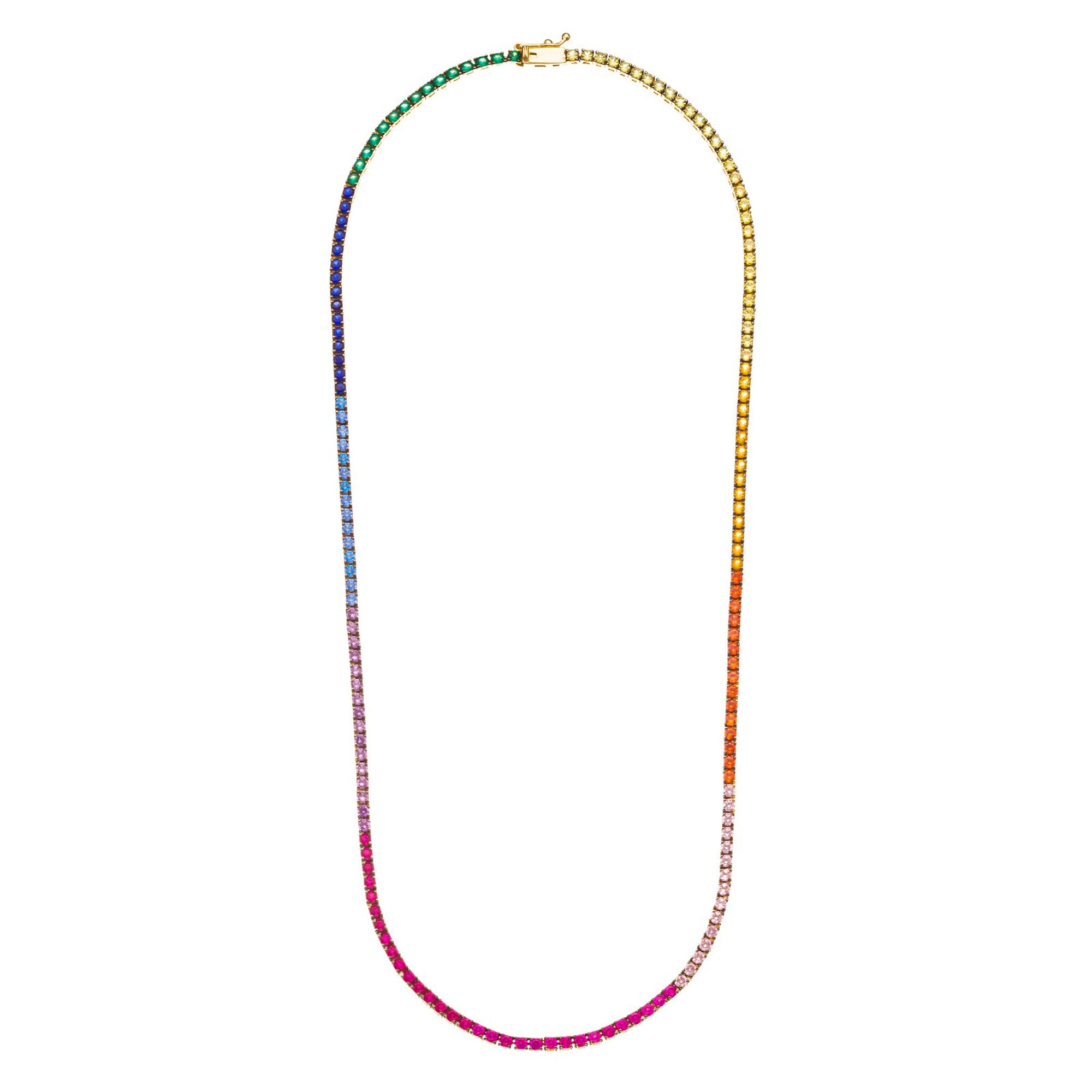 Regenbogen-Tennis-Halskette