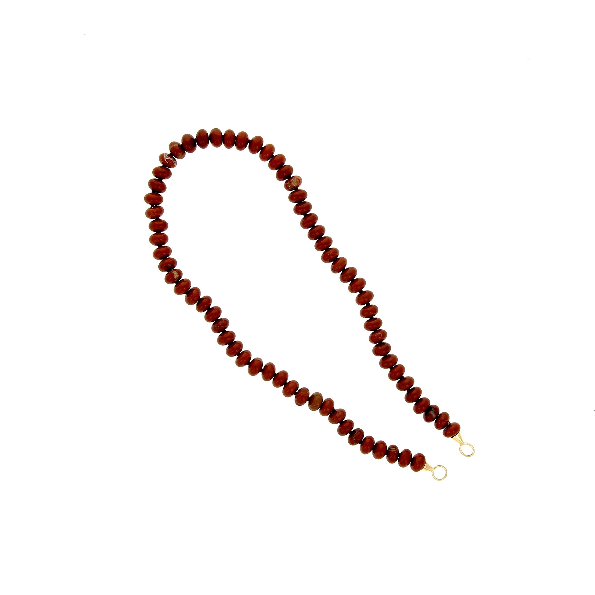 Halskette aus rotem Jaspis, Verschluss aus Gelbgold