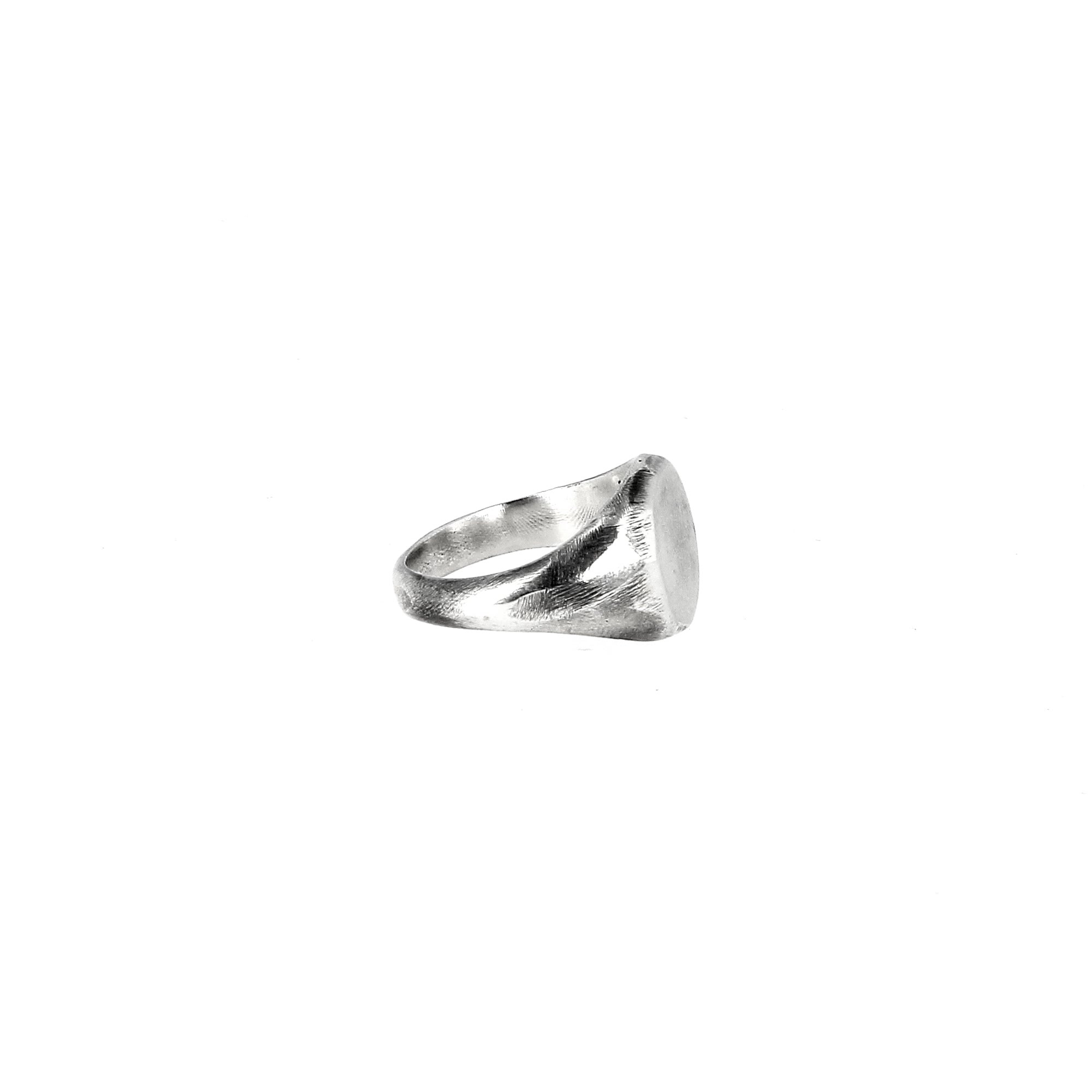 Round Silver Signet Ring