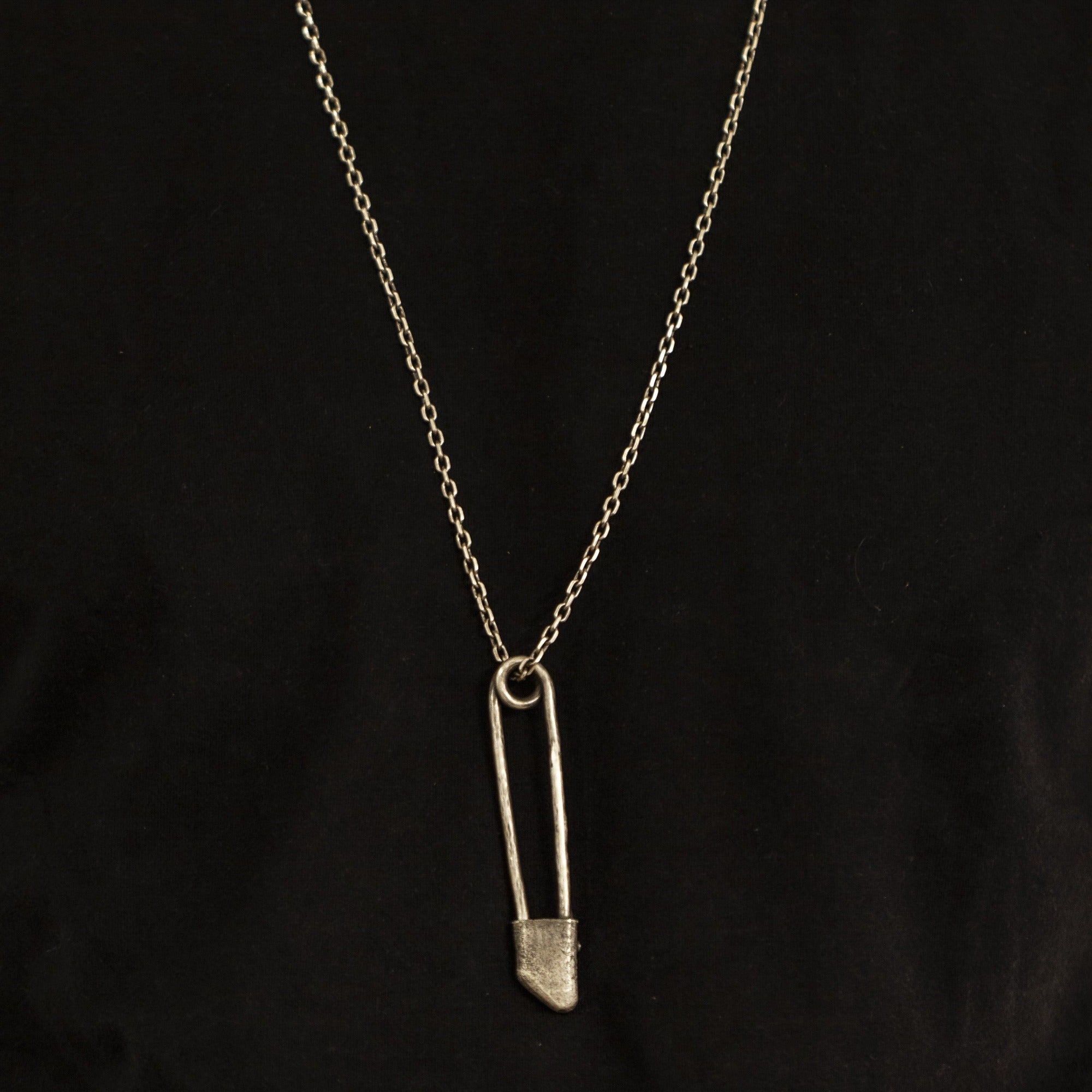Safety Pin Necklace with Barnacles