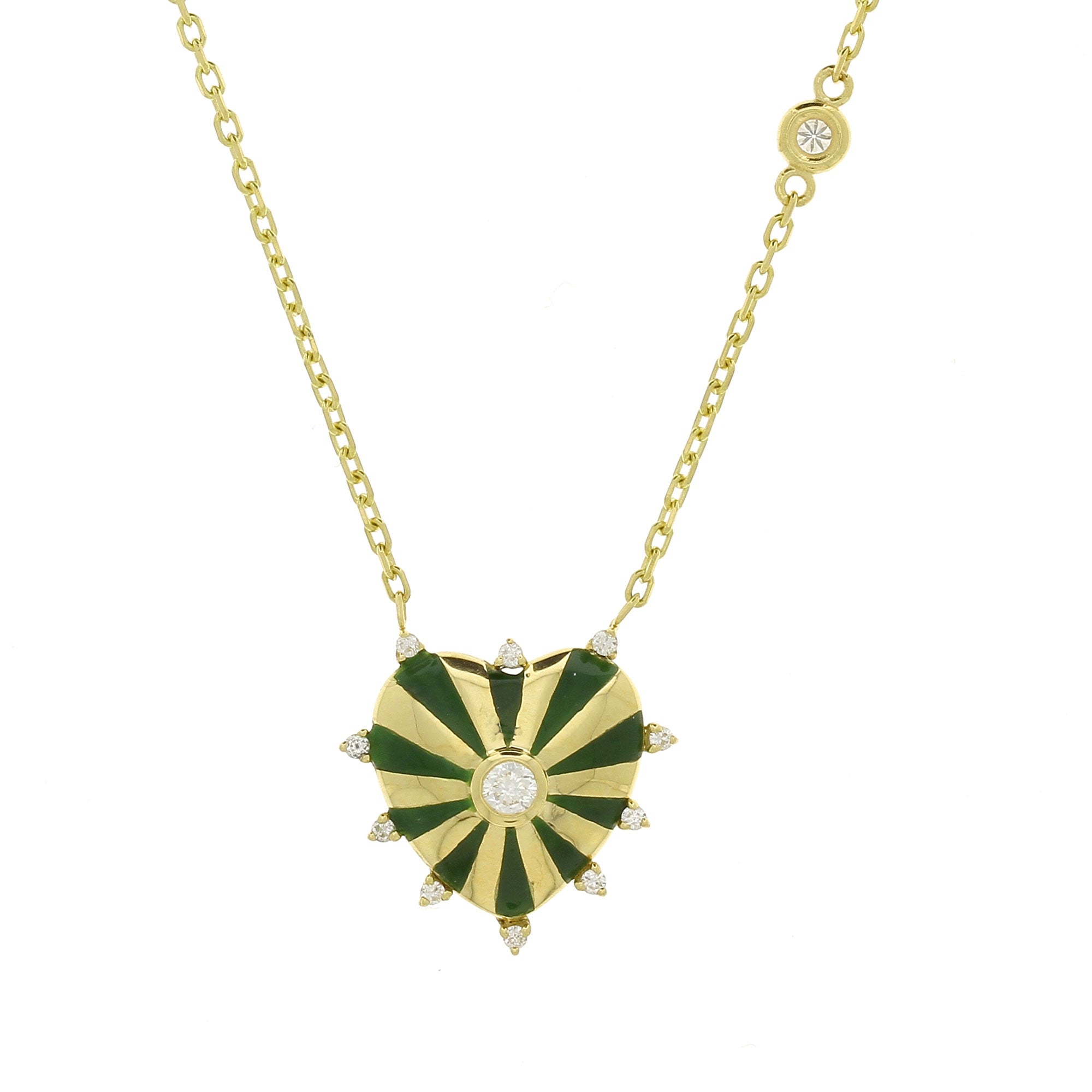 Collier Small Mila Coeur Email Vert