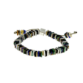 Square Disc Bead Mix Stones Armband