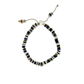 Square Disc Bead Mix Stones Armband
