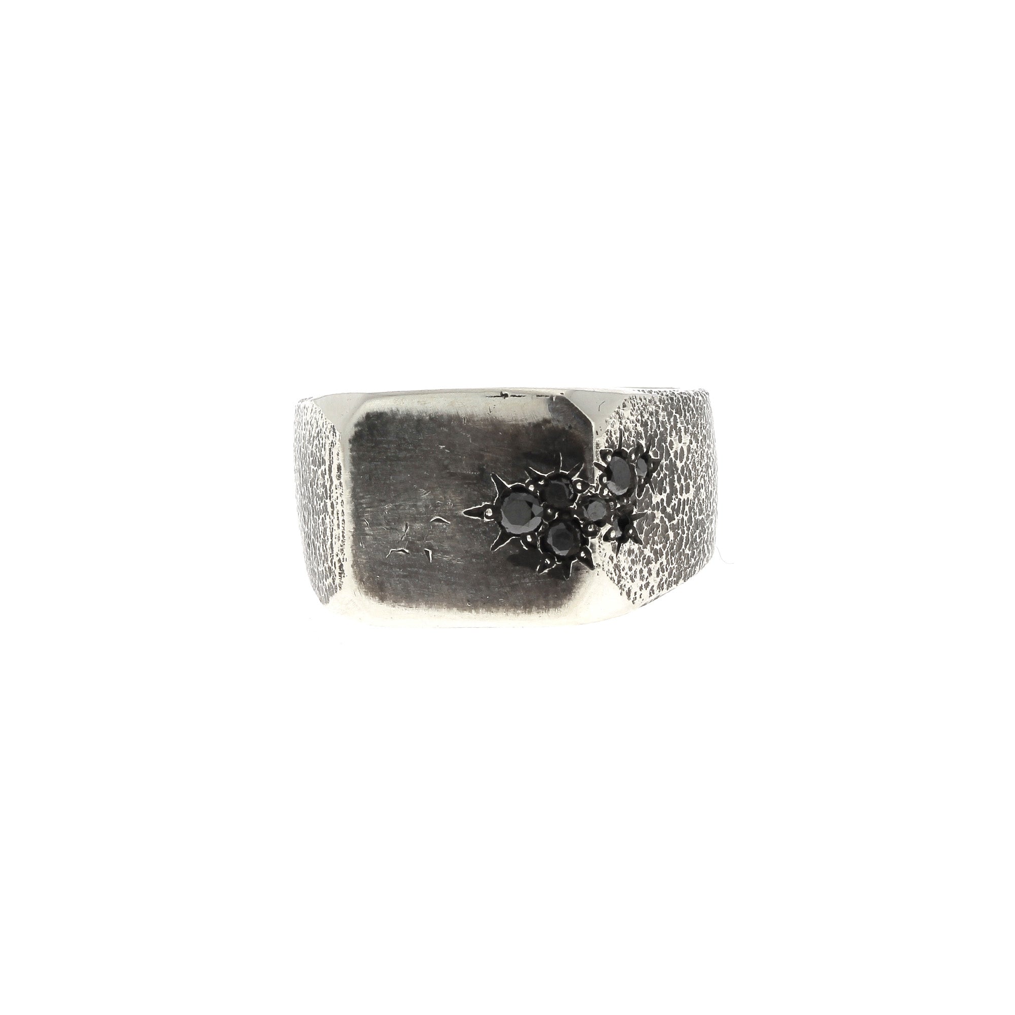 Quadratischer Ring mit schwarzem Diamant