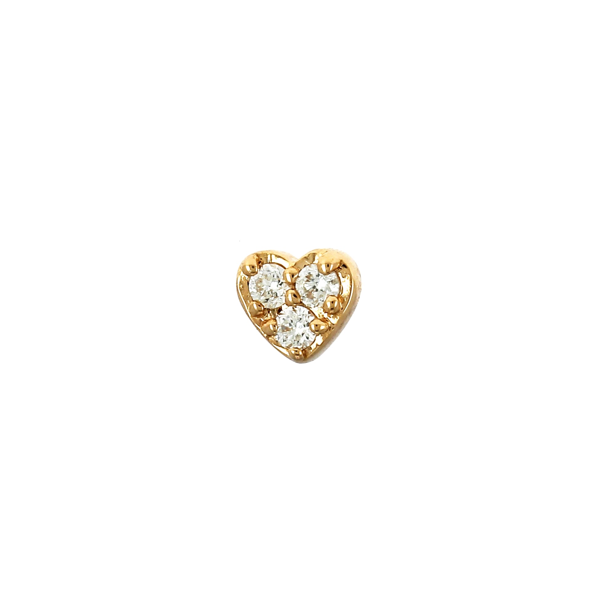 Mini Heart Pavé Rose Gold Stud