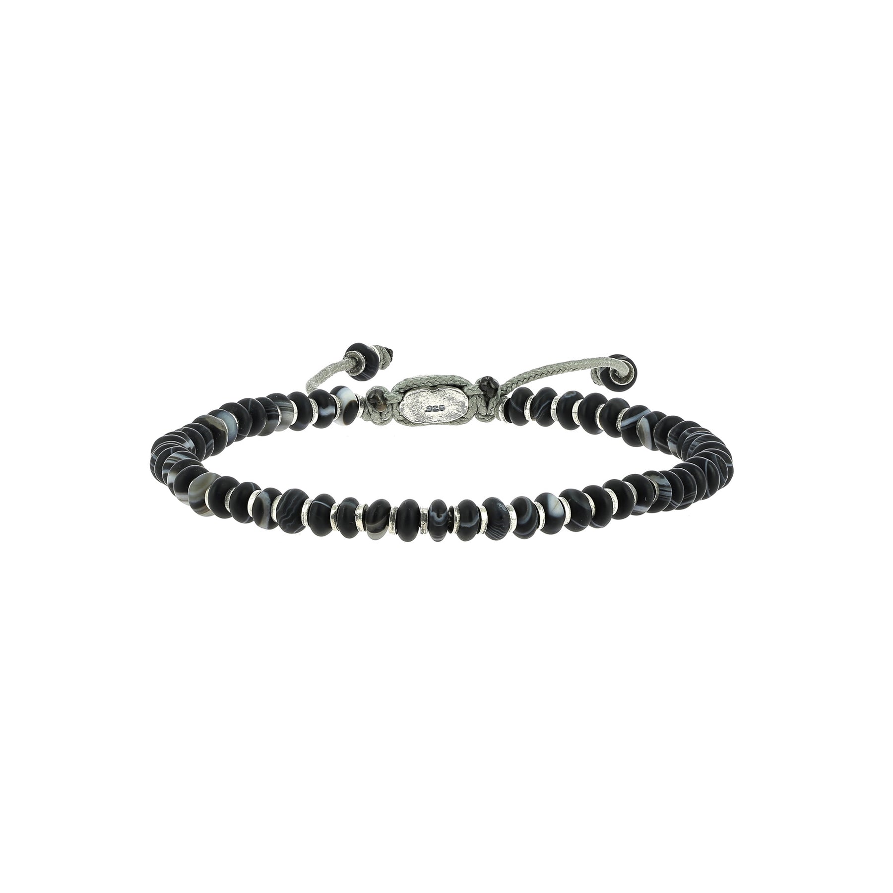 The Simple Black and White Agate Axis Armband