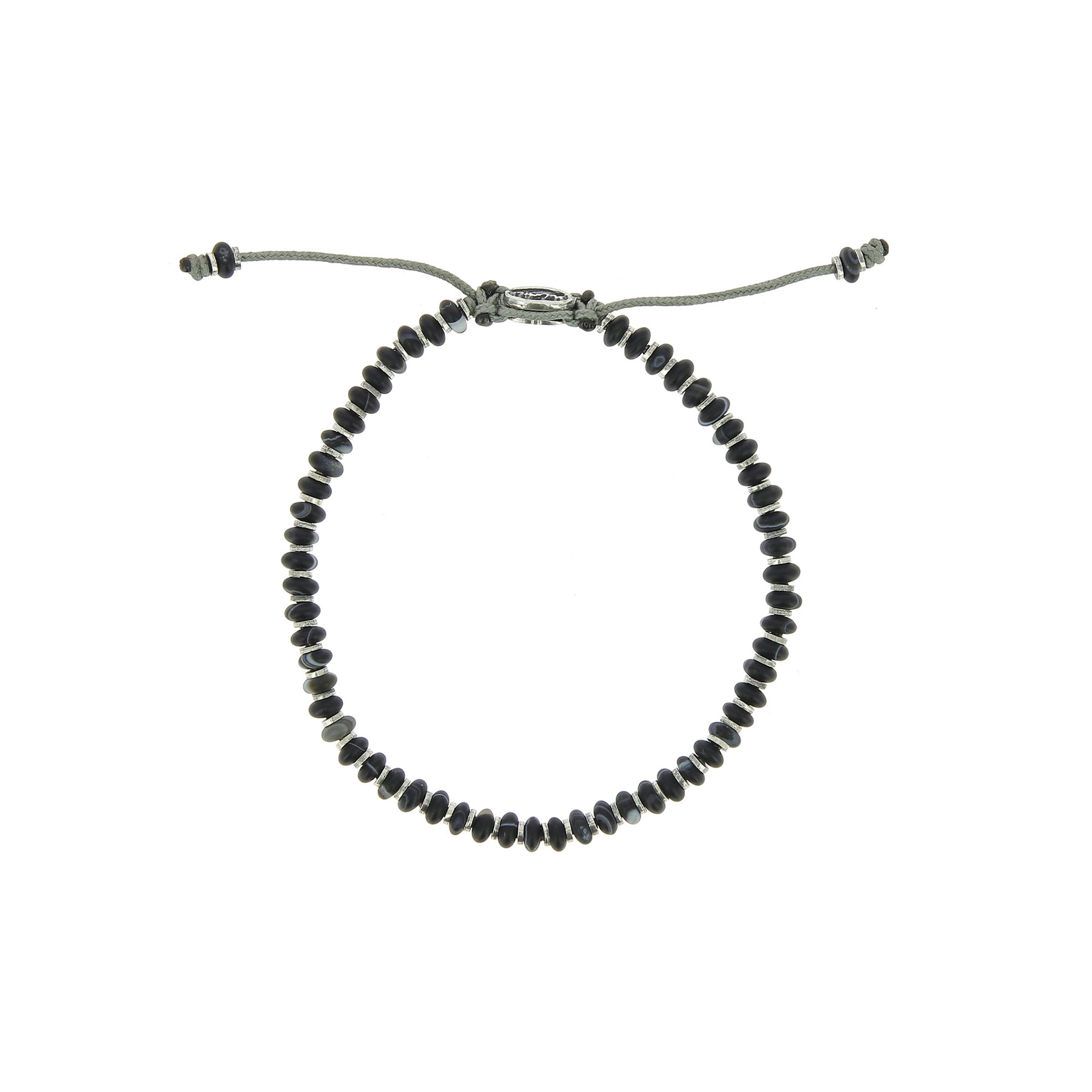 The Simple Black and White Agate Axis Armband