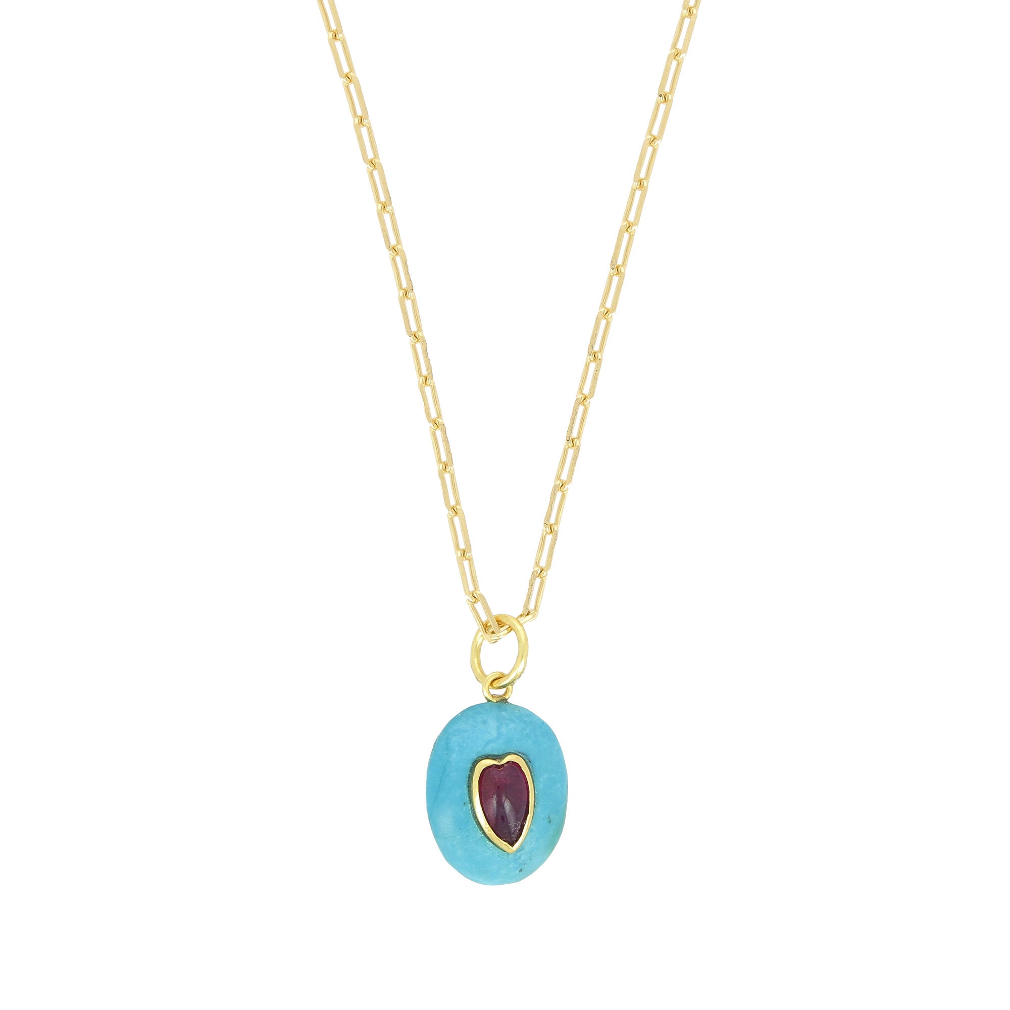 Turquoise Necklace with Tourmaline