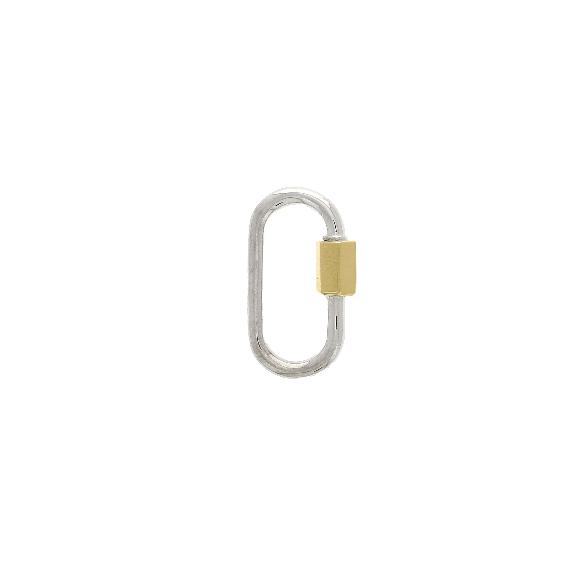 Medium Lock White Gold Pendant Yellow Gold Clasp