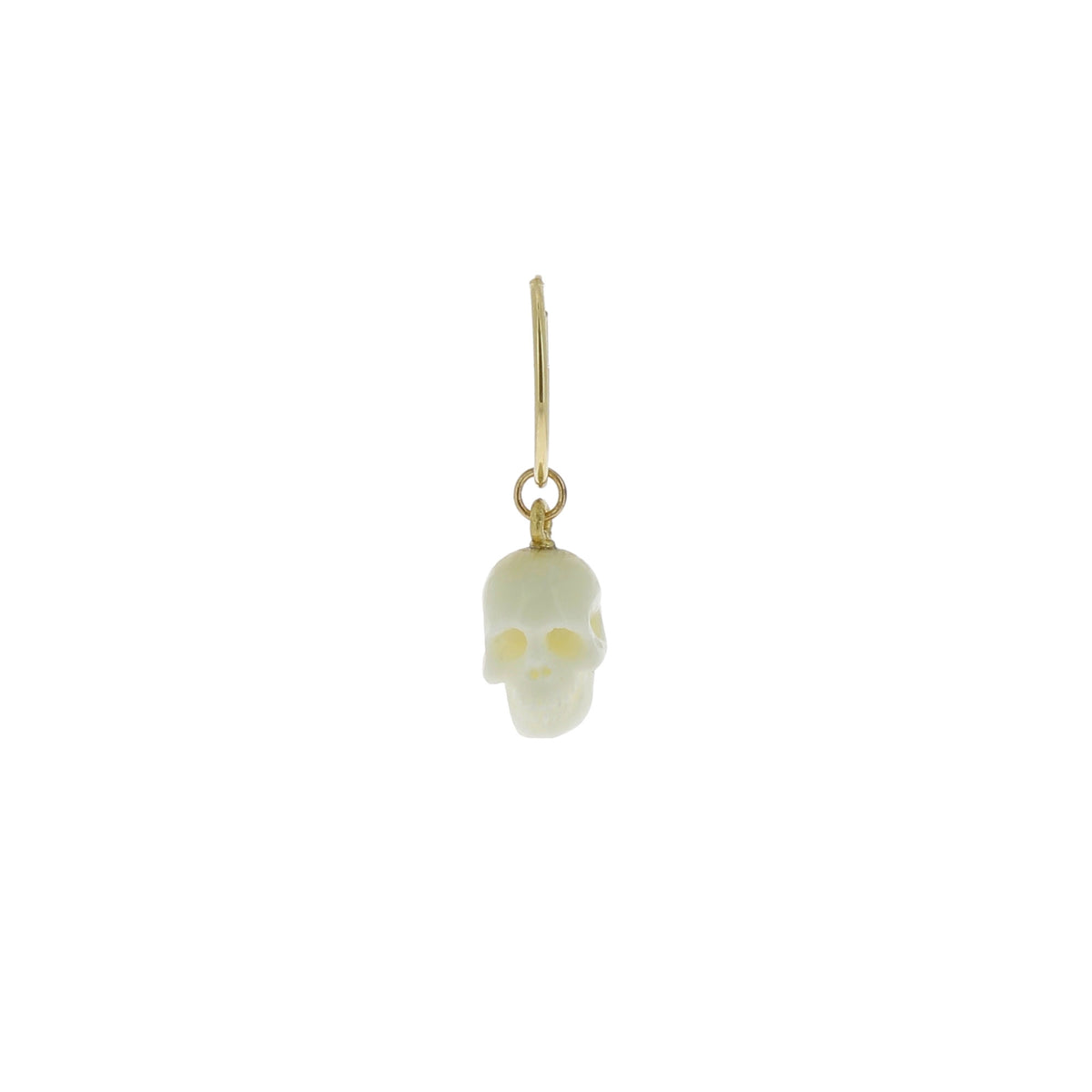 White Horn Skull on Gold Loop