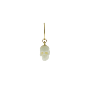 White Horn Skull on Gold Loop