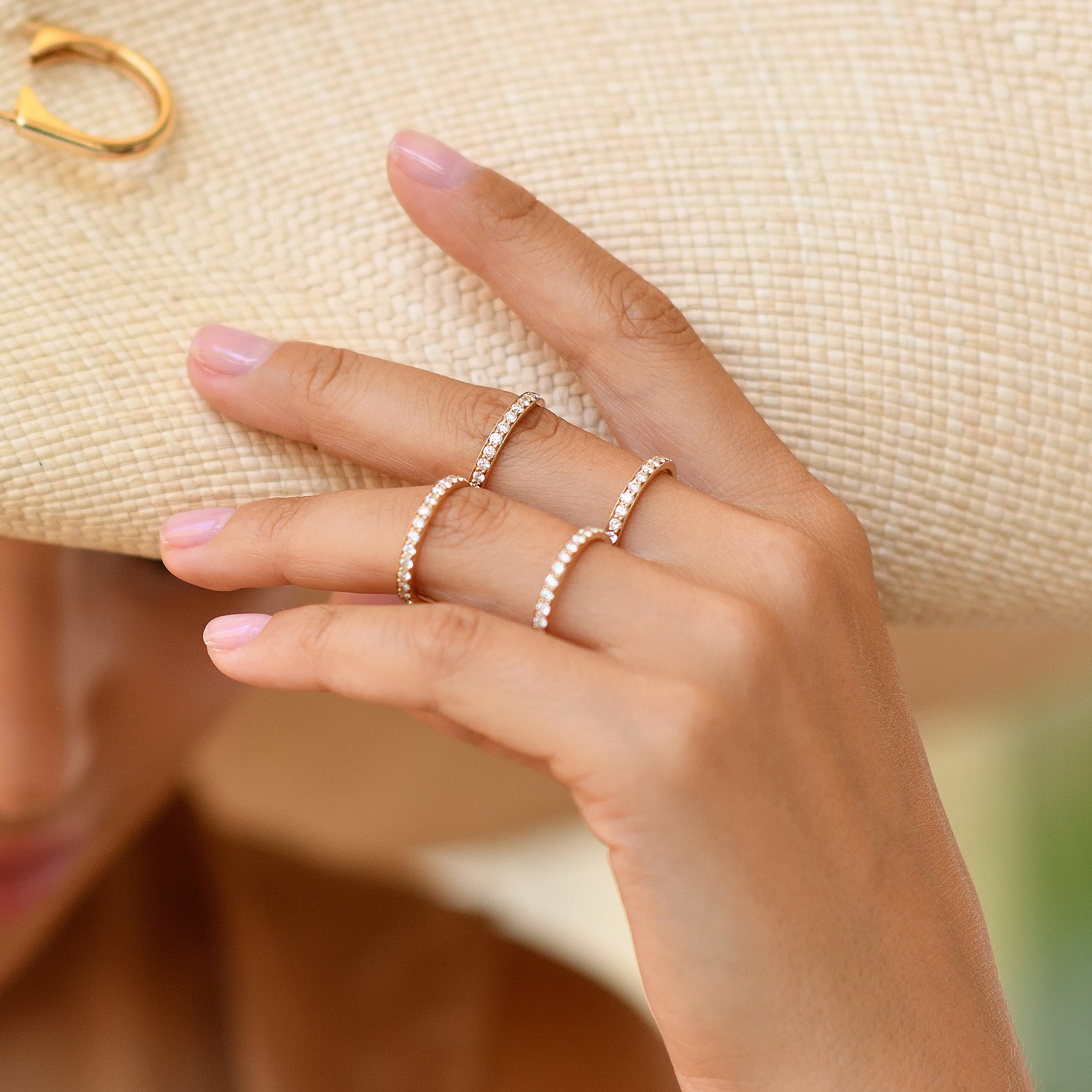 Yellow Gold Cross Kiss Ring