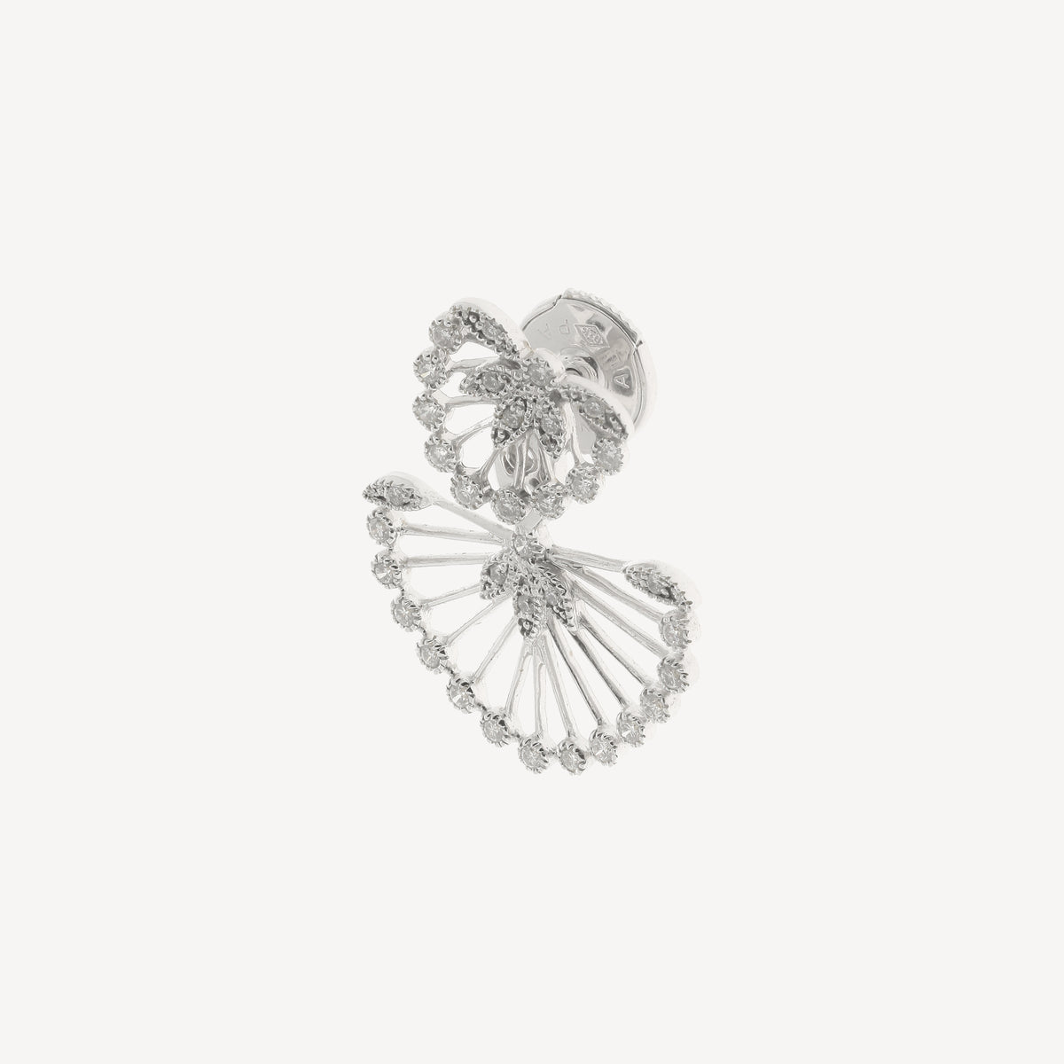 Boucle d'Oreille Fleur Or Blanc