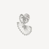 Boucle d'Oreille Fleur Or Blanc
