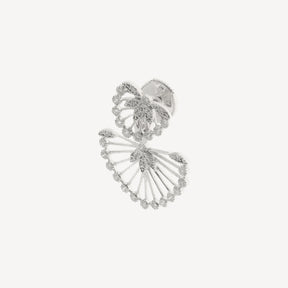 Boucle d'Oreille Fleur Or Blanc