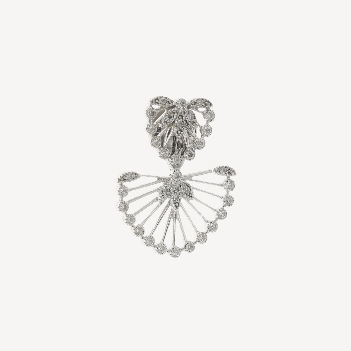 Boucle d'Oreille Fleur Or Blanc