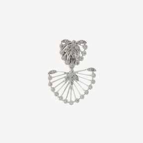Boucle d'Oreille Fleur Or Blanc
