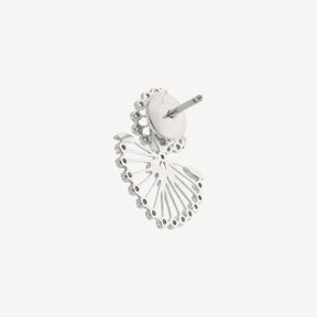 Boucle d'Oreille Fleur Or Blanc